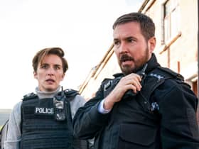 Line of Duty stars Vicky McClure and Martin Compston, who play Kate Fleming and Steve Arnott in the popular drama. (BBC/World Productions/Steffan Hill)