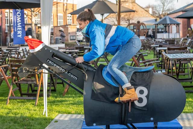 The Scottish Racing Academy's racing simulator proved a major draw at Musselburgh Racecourse.