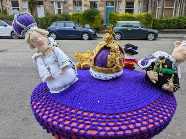 A postbox in Edinburgh has been decorated to celebrate King Charles III's Coronation (Photo by Alex Orr)