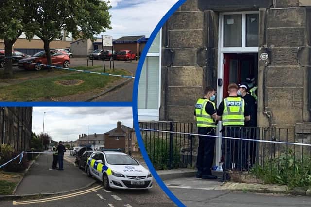 Police have cordoned off a block of flats on Granton Road, along with entrances to Wardie playing fields.