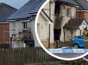 Pictures show the damage to Whitburn house following explosion which left one man in hospital