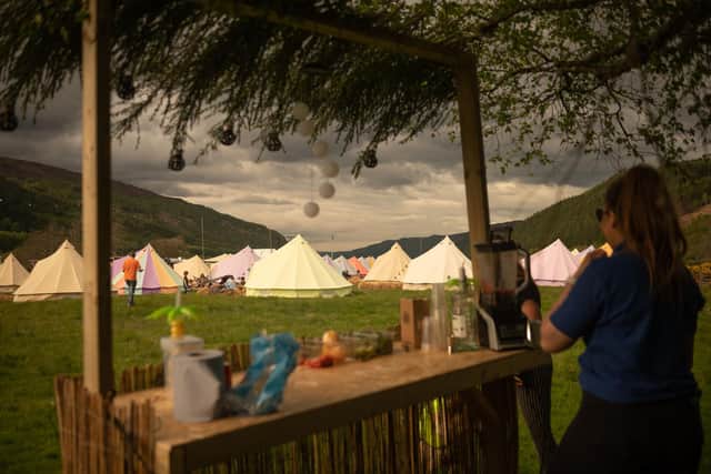 Festivalgoers stayed in luxury belltents at Capers in Cannich.