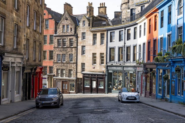 Fast & Furious 9 filmed action scenes across Edinburgh, including on this cobblestoned Old Town street. Filth, a movie starring Scottish actor James McAvoy, also shot on Victoria Street, outside popular eatery Oink.
