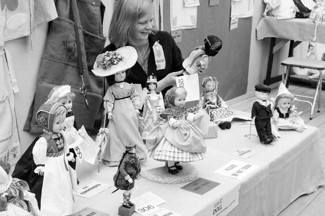 Some of the winning entries for the Dress a Doll competition at the Royal Highland Show in 1965, where entrants had to dress their doll in national costume.