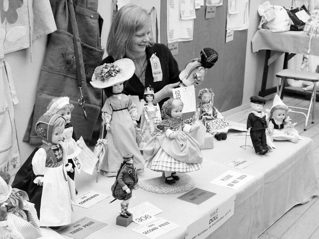 Some of the winning entries for the Dress a Doll competition at the Royal Highland Show in 1965, where entrants had to dress their doll in national costume.