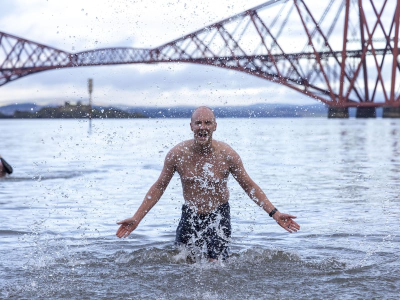 One reveller making a splash