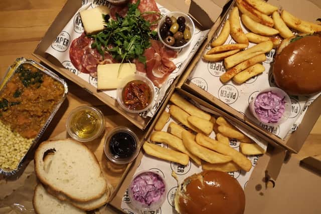 Our click and collect meal order from the Papermill, Lasswade.