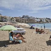 Figueretas beach on Ibiza - UK citizens normally make up the largest share of foreign tourists in Spain    Picture: Andres Iglesias/Getty Images)
