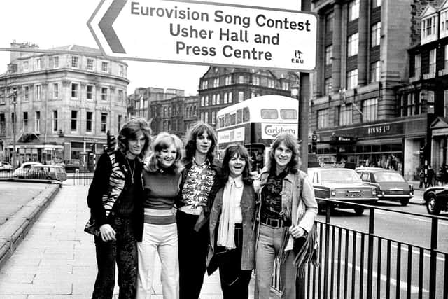 The New Seekers, representing the United Kingdom, make their way to the Usher Hall for the Eurovision Contest, the last time the event was held in Edinburgh,  March 1972.