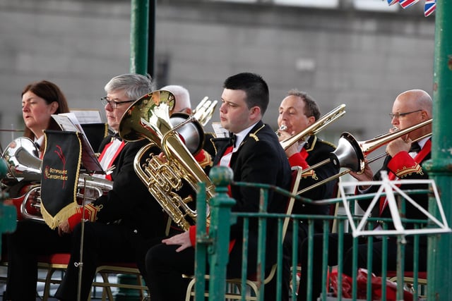 Bo'ness and Carriden band perform in front of a local crowd to mark the Platinum Jubilee