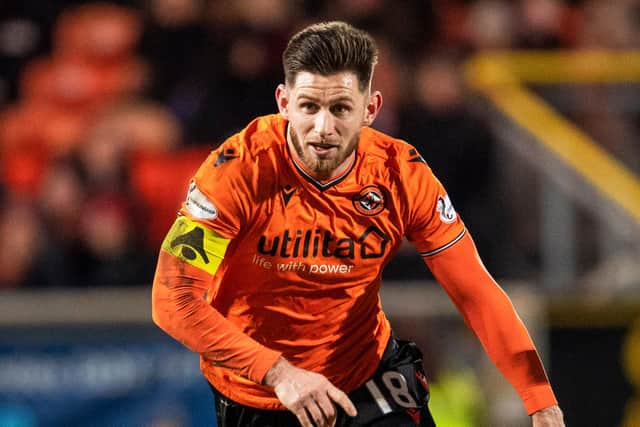 Dundee United's Calum Butcher in action during the William Hill Scottish Cup match between Dundee United and Hibernian at Tannadice on January 19. (Photo by Rob Casey / SNS Group)