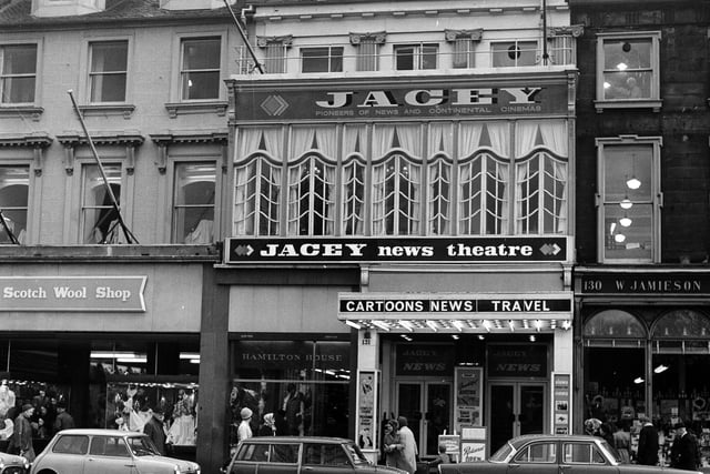 The Jacey Cinema, on Edinburgh's Princes Street, in December 1965.