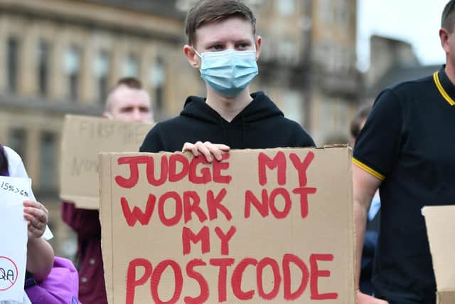 Students staged protests over exam downgrading in Glasgow (Pic: John Devlin)