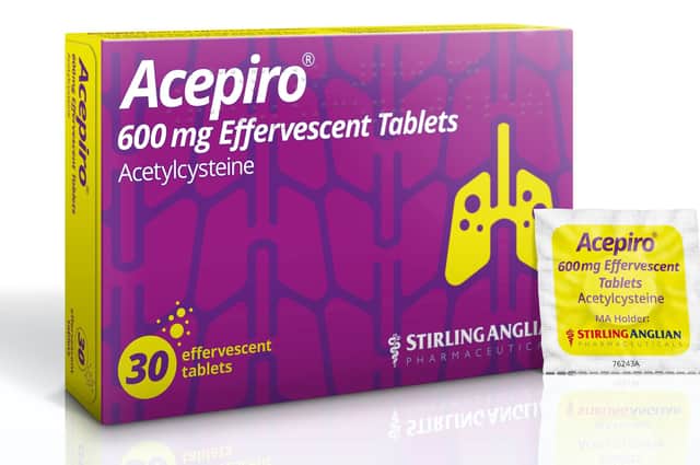 Acepiro 600 mg effervescent tablets are indicated in adults only and are being made available to hospital and community prescribers in 20 and 30 day packs.
