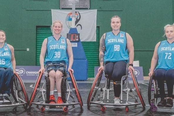 Robyn Love, Jude Hamer, Jessica Whyte, and Lynsey Speirs will represent Scotland in the first ever appearance of wheelchair basketball at the Games. Picture, https://britishwheelchairbasketball.co.uk/