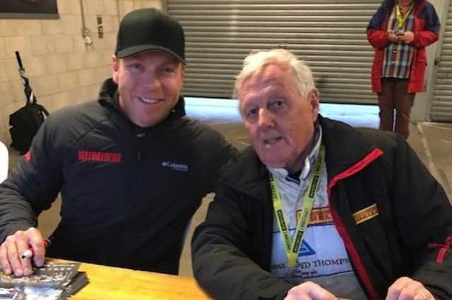 Sir Chris Hoy is pictured with Jimmy McRae, five-time former British rally champion and father Colin McRae
