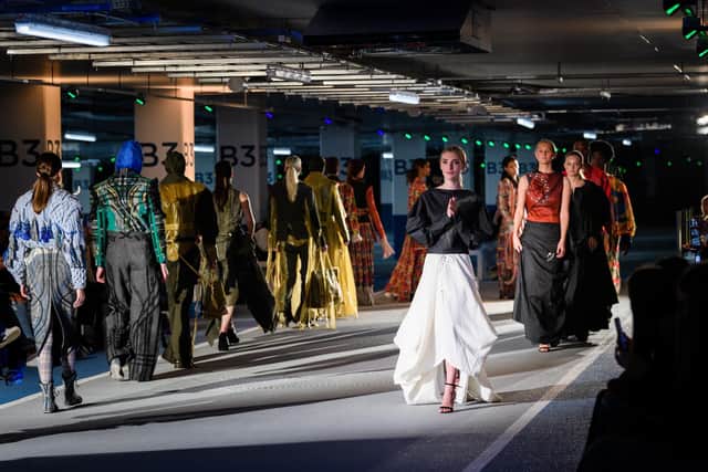 The fashion show in the car park of St James Quarter  (Pic: Ian Georgeson)