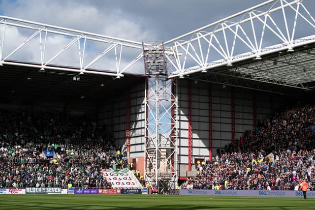 A crowd of 19,041 watched the Edinburgh derby at Tynecastle in April. Picture: SNS