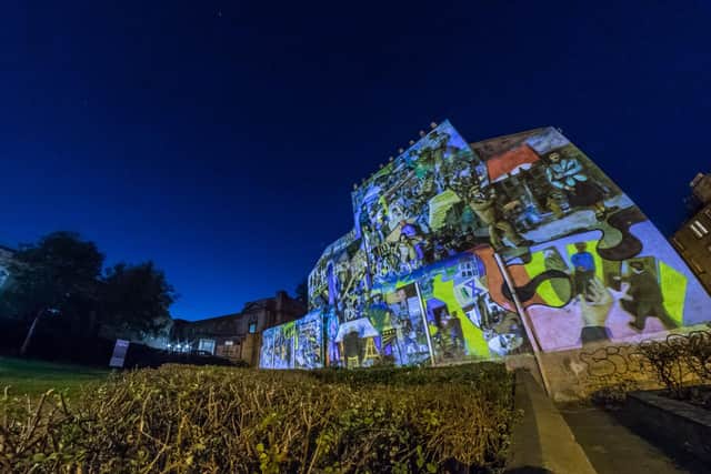 In 2020, the Leith History Mural was vividly brought back to life with the help of projection mapping. Picture: LeithLate