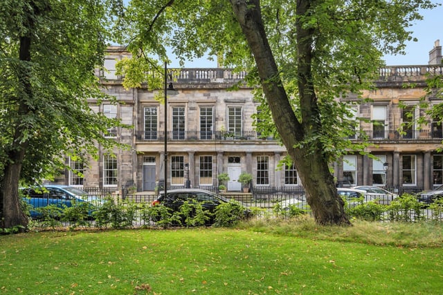 A grand first-floor flat in Stockbridge's St Bernard's Crescent has gone on the market, with offers starting at £370,000.