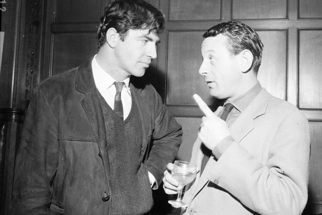 Star of the film Alan Bates with British director Clive Donner at a screening of Donner's 'The Caretaker' at Edinburgh's Film House in August 1963.