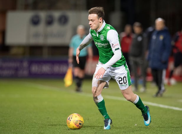 Brandon Barker during his spell at Easter Road in the 2017-18 season. Picture: SNS