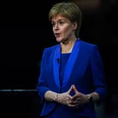 The First Minister, who succeeded Alex Salmond in November 2014, shared a picture on Twitter of herself on the phone to then-prime minister David Cameron.
 (Photo by Jeff J Mitchell/Getty Images)