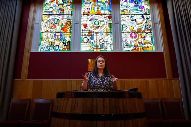 Kate Forbes visits the Scotch Whisky Experience in Edinburgh during her campaign to become SNP leader (Picture: Jeff J Mitchell/Getty Images)