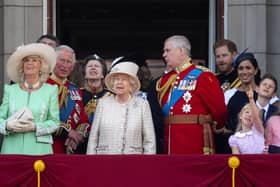 Queen Elizabeth II joined by members of the royal family, including the Duke of York, Duke and Duchess of Sussex on the balcony of Buckingham Place watch the flypast after the Trooping the Colour ceremony, as she celebrated her official birthday earlier this month. Picture: PA