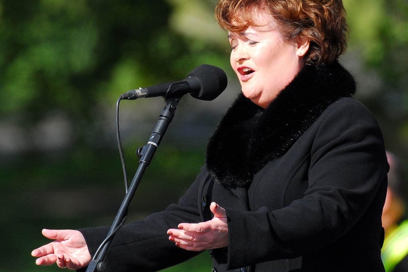 West Lothian singing star Susan Boyle sang 'Make Me a Channel of Your Peace' at a huge outdoor mass led by Pope Benedict in Glasgow's Bellahouston Park after he had headed west at the end of his visit to the Capital.  She said it was "a dream come true".