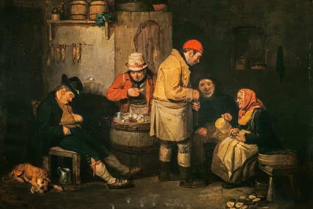 Around 100,000 oysters were eaten a DAY in Edinburgh in the  17th Century with this painting by John Burnet -  'An Oyster-cellar in Leith' - capturing the trend for the bar snack in the city taverns. PIC: National Galleries of Scotland.