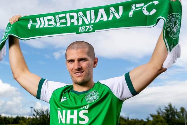Alex Gogic had a message all Hibs fans will love after signing. Picture: Hibernian FC