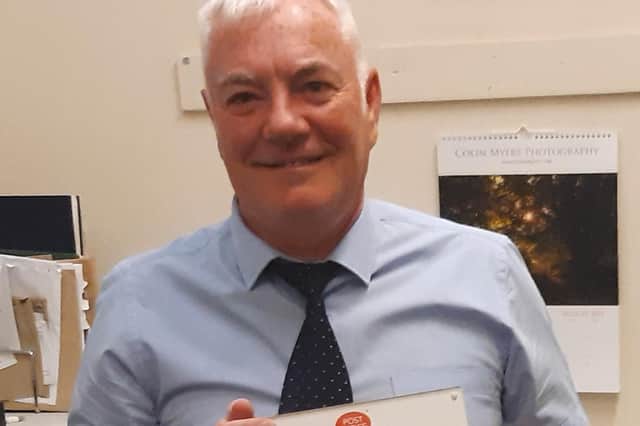 Peniciuk postmaster Willie McGinley has been presented with a Post Office Long Service Award for more than 40 years’ service.