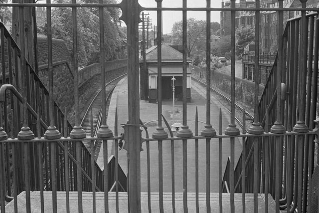 Locked gates at the old Newington railway station in June 1966.
