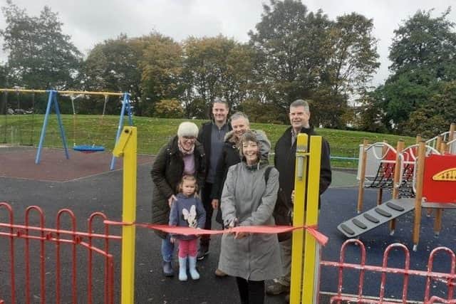 Councillor Val Walker cut the ribbon last week at the launch of the new play park.