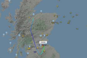 The flight was forced to do a U-turn before landing at Edinburgh Airport picture: Flightradar24