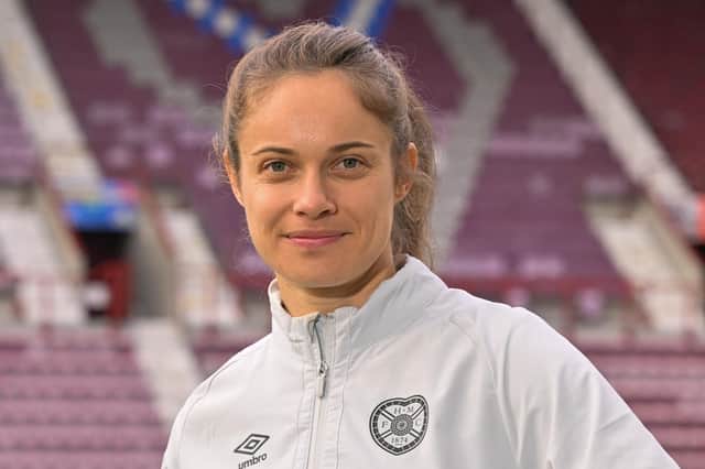 Katie Rood has been in fine form for Hearts this season and has scored three goals in her last five games. Picture: Malcolm MacKenzie