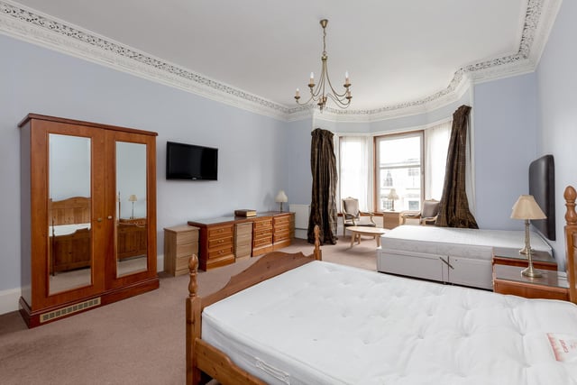 Another of the property's 11 bedrooms at the former Pilrig guest house.
