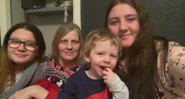 Tiegan, far right, with her mother, Laura, and two younger siblings picture: supplied