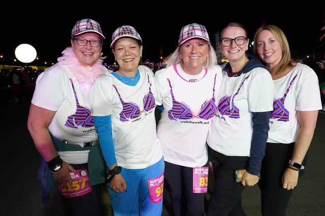 Sue Webber with fellow Moonwalkers, Amanda Beveridge, Shona Black, Carole Mason and Lianne Swadel. Picture: Stewart Attwood