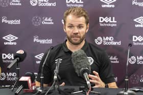 Hearts boss Robbie Neilson ahead of the Europa League play-off with Zurich. Picture: Mark Scates / SNS