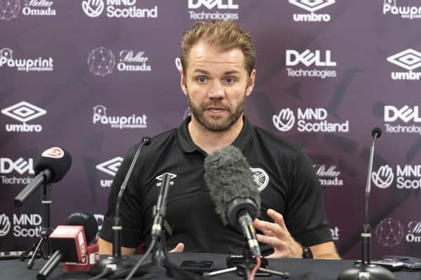 Hearts boss Robbie Neilson ahead of the Europa League play-off with Zurich. Picture: Mark Scates / SNS