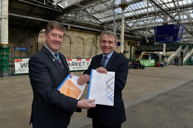 A deal to work towards three hour Scotland-London journeys was agreed in 2016 between then infrastructure secretary Keith Brown and UK Government rail minister Robert Goodwill. Picture: Julie Bull