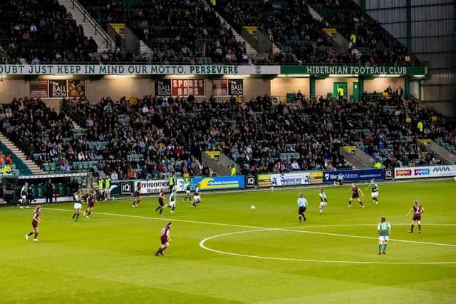A general view of Hibs Women v Hearts Women at Easter Road on September 29 2021. Picture: Alan Rennie