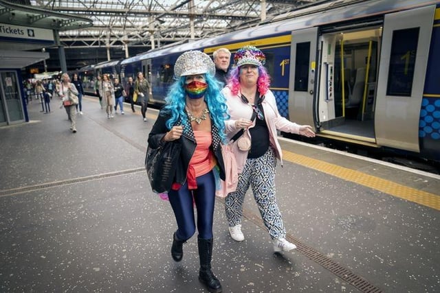 Even the rail strikes couldn't keep some away.  Passengers at Edinburgh's Waverley Station, as train services continue to be disrupted following the nationwide strike by members of the Rail, Maritime and Transport union in a bitter dispute over pay