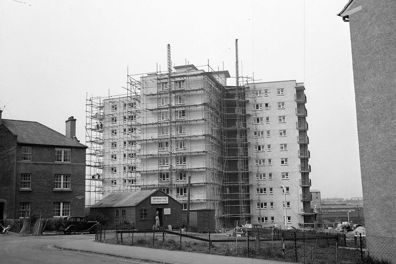 Ten-storey flats at Moat Street in Slateford, 1960s.