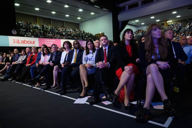 Shadow Cabinet members look on as Labour leader Keir Starmer gives his party conference speech (Picture: Leon Neal/Getty Images)