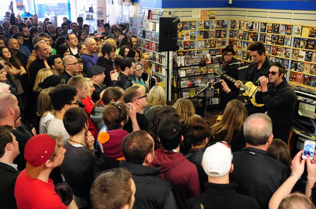 Glasvegas play in Avalanche's Grassmarket on Record Store Day 2013. In-store performances may return next year