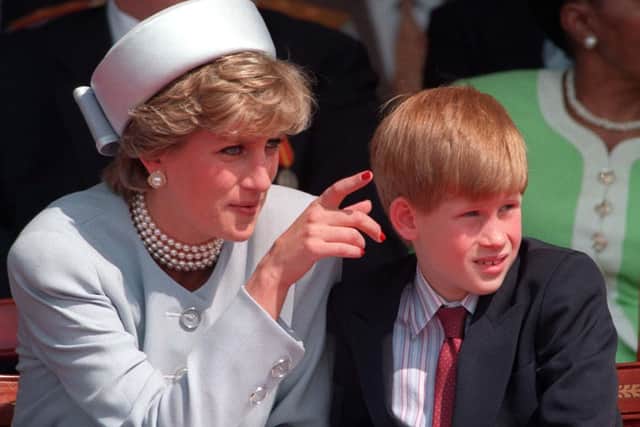 Prince Harry with his late mother, the Princess of Wales, in 1995 (Photo: Martin Keene/PA Wire/PA Images)