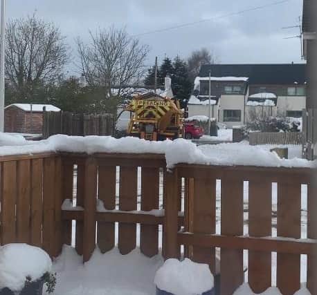 The gritter clearing the street this morning (Photo: Lyndsey Cornet).